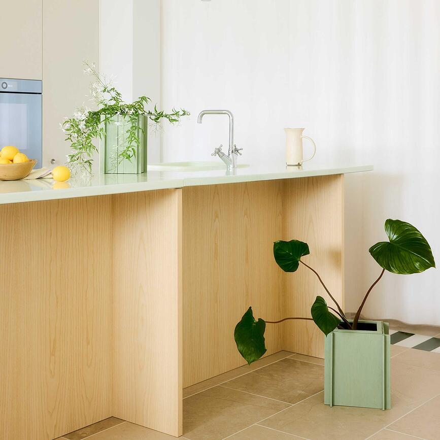 Maceta de autorriego BloomSMALL, verde claro