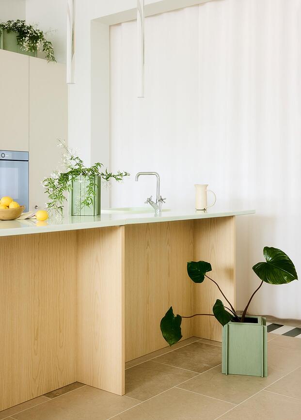 Maceta autorriego BloomWIDE, verde claro