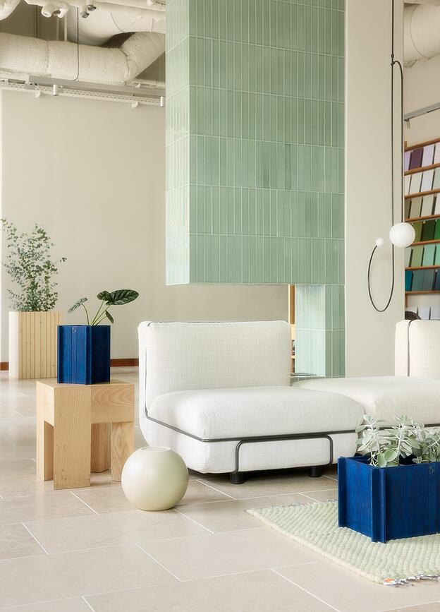 Maceta autorriego BloomWIDE, verde claro