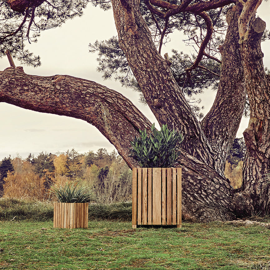 Maceta de autorriego GrowBIG, fresno negro