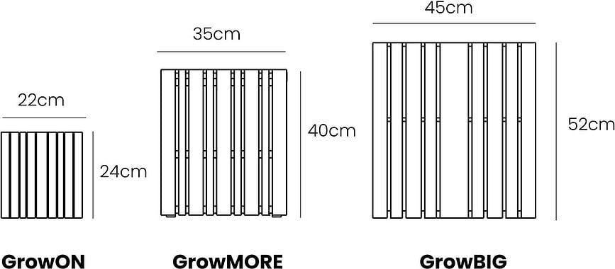 Maceta de autorriego GrowMORE, acabado roble oscuro