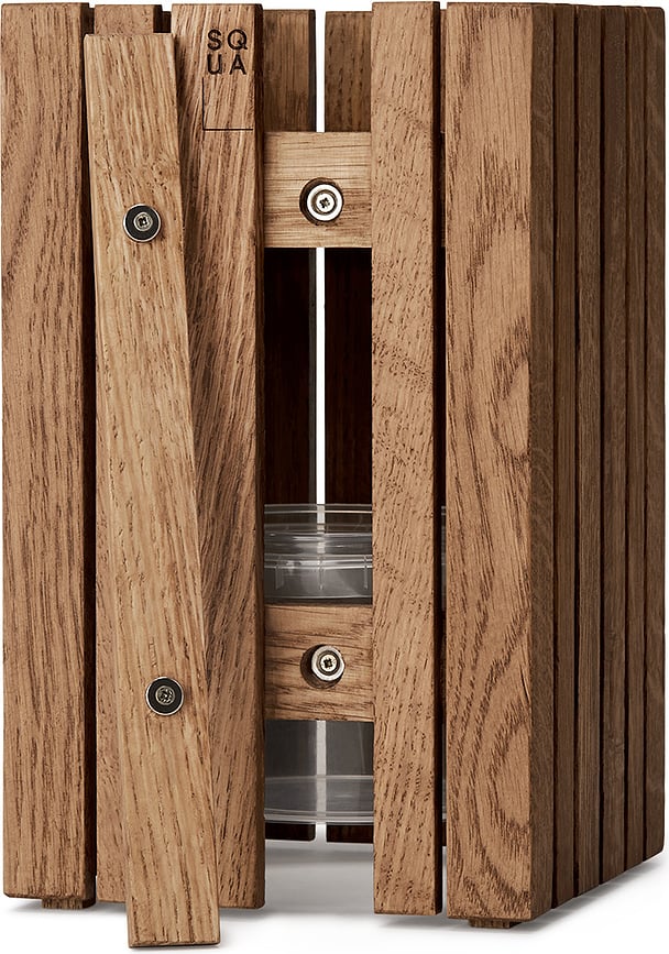 Maceta de autorriego GrowSMALL, madera de fresno natural, para pared