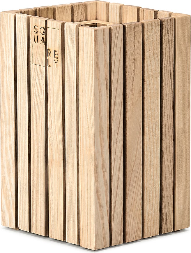 Maceta de autorriego GrowSMALL, madera de fresno natural