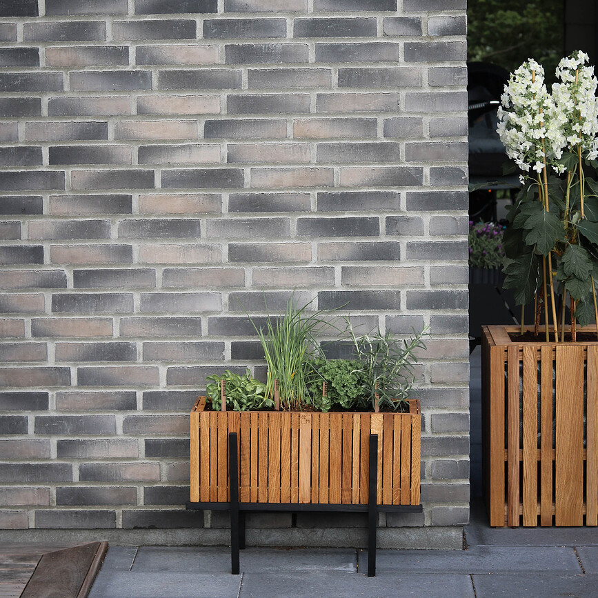 Soporte StandWIDE, negro, madera de fresno, para maceta de autorriego GrowWIDE