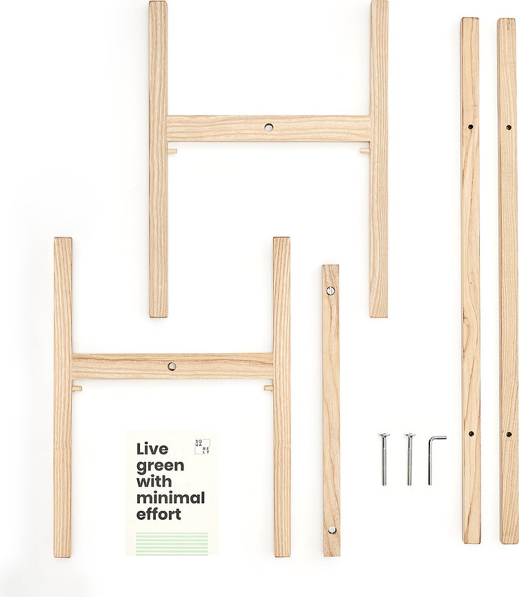 Soporte StandWIDE, negro, madera de fresno, para maceta de autorriego GrowWIDE