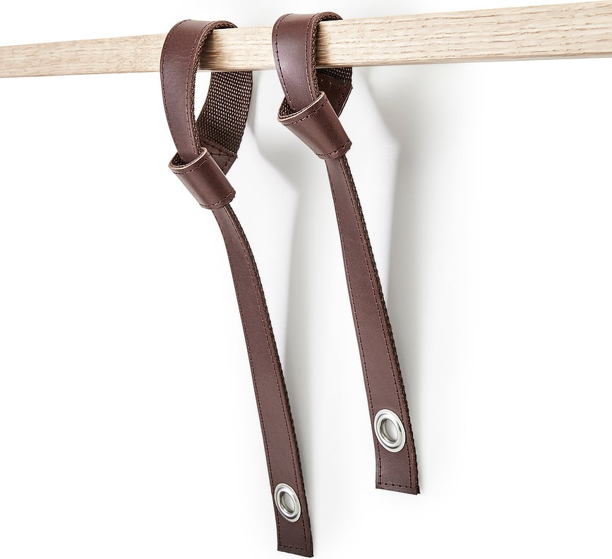 Correas de cuero para maceta autorriego GrowON GrowWIDE, 38 cm, negras, 2 unidades