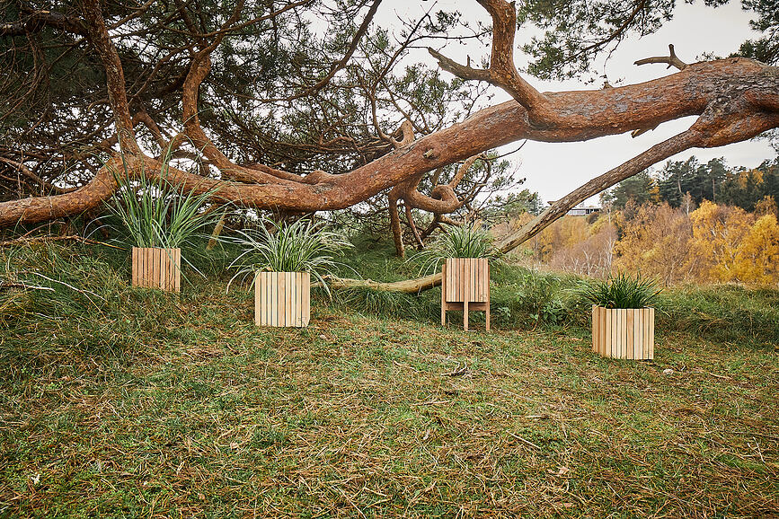 StandON Σταντ για Αυτοποτιζόμενη Γλάστρα GrowON, ξύλο φλαμουριάς, μαύρο
