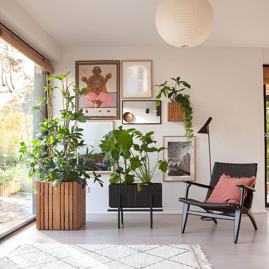 StandWIDE Support pour pot auto-arrosant GrowWIDE, frêne, noir