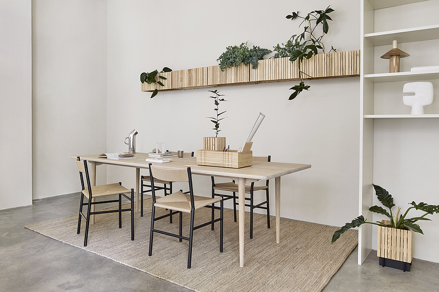 TableORGANIZER Namizni organizator, temni hrast, s samozalivalnim lončkom GrowSMALL, 2-delni set