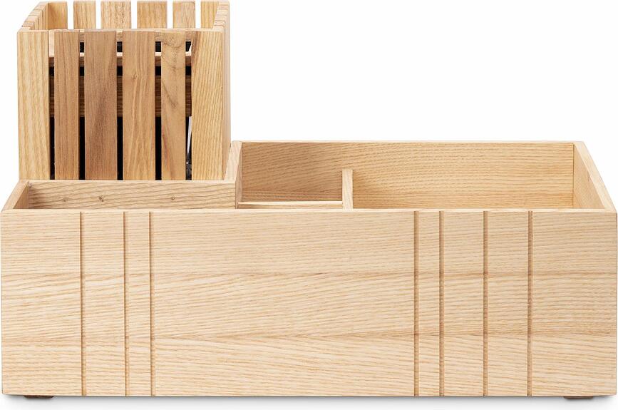 TableORGANIZER skrivbordsorganisatör med självvattnande kruka GrowSMALL, ask, 2 delar