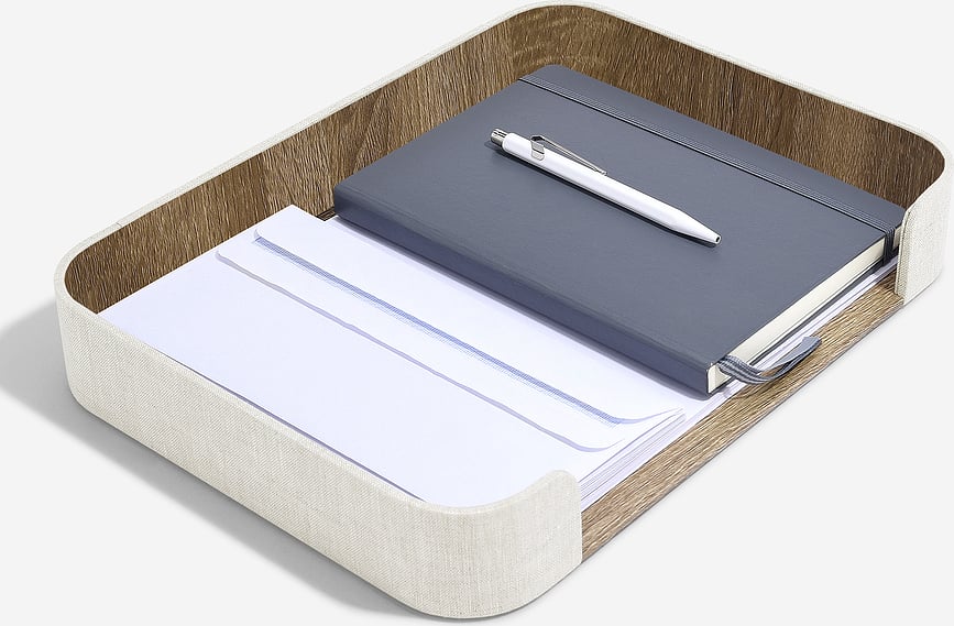 Bandeja para Organizador de Escritorio Stackers, de lino, beige claro