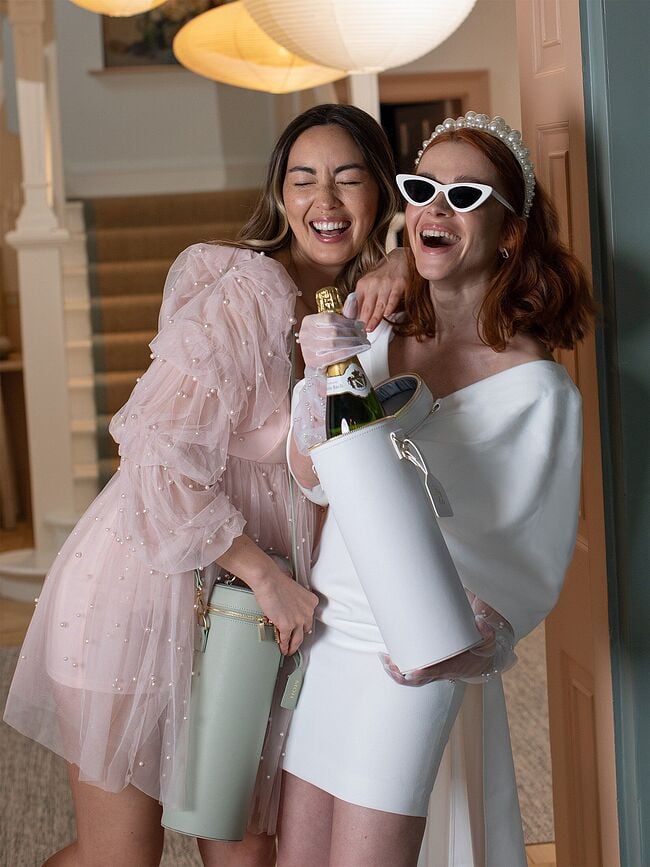 Bolsa para botella de champán Stackers, blanca