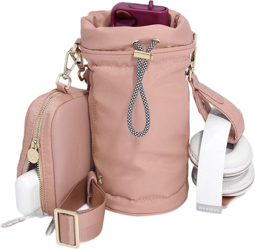 Bolsa térmica para botella Stackers, de nailon, rosa