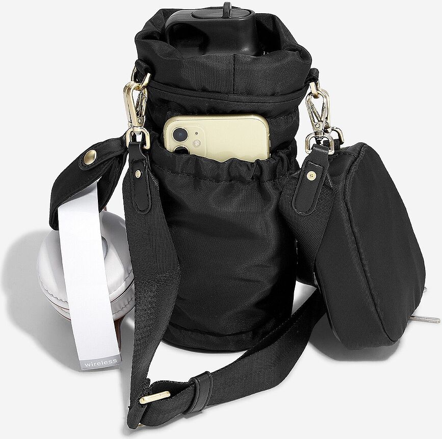 Bolsa térmica para botella Stackers, de nailon, negra