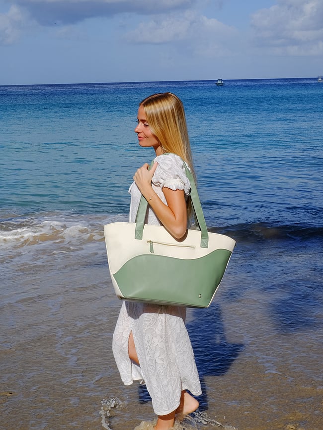 Bolso Stackers Wave, para mujer, color crema y melocotón