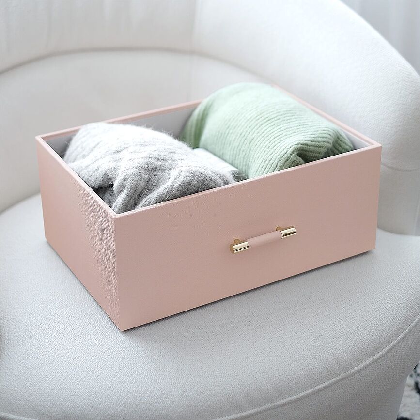 Caja de almacenamiento Stackers Handled Pebble supersize, beige claro