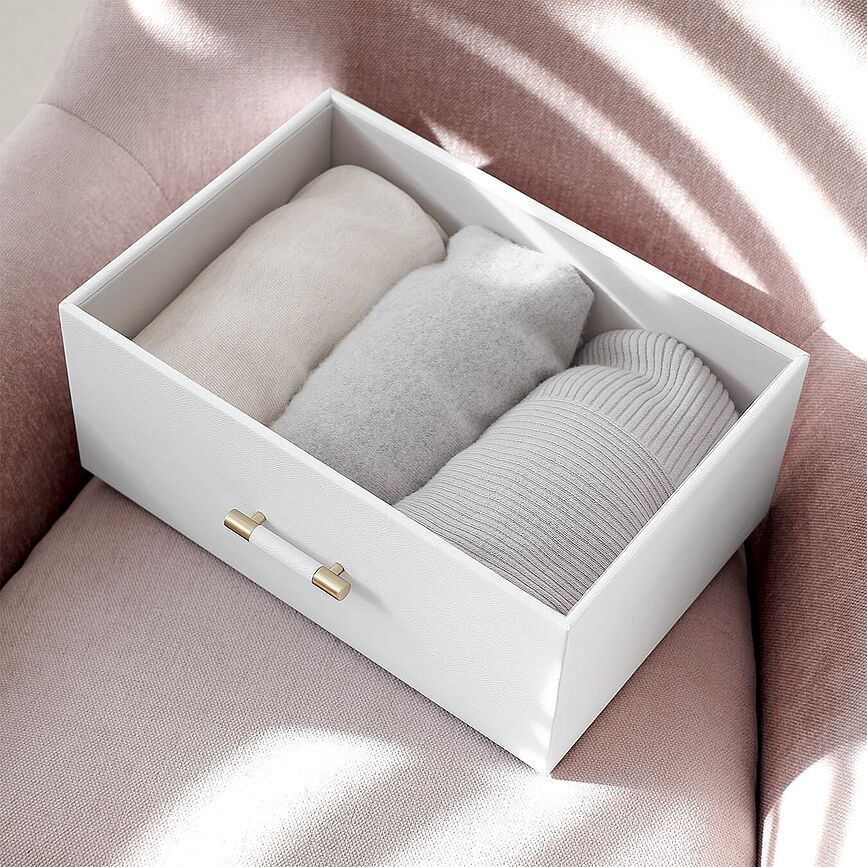 Caja de almacenamiento Stackers Handled Pebble supersize, beige claro