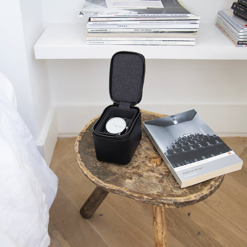 Estuche para relojes de viaje Stackers Pebble, gris oscuro, de un compartimento