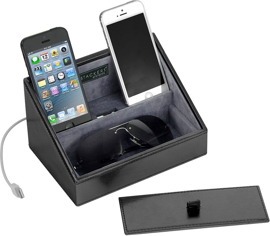 Caja joyero y Estación de carga Stackers, marrón oscuro