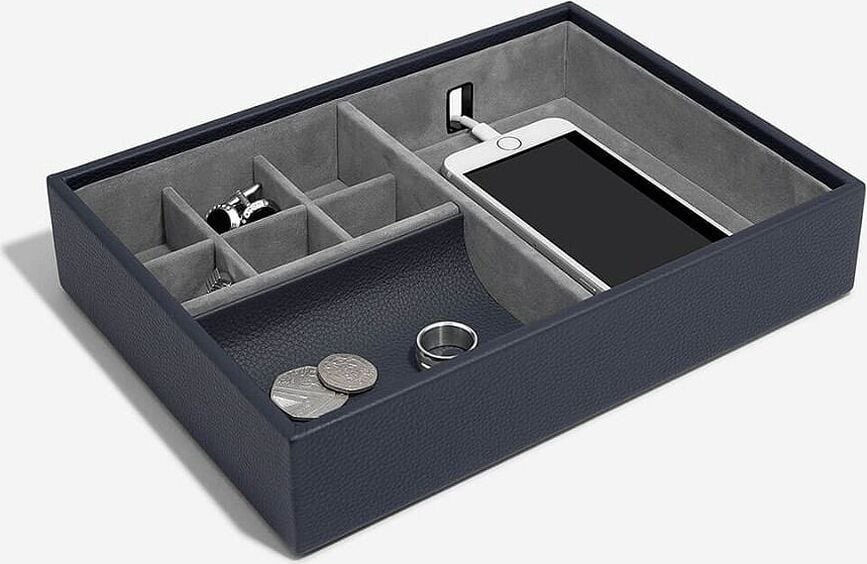 Caja para Joyas y Teléfono Stackers Pebble Classic, verde oliva, con tapa