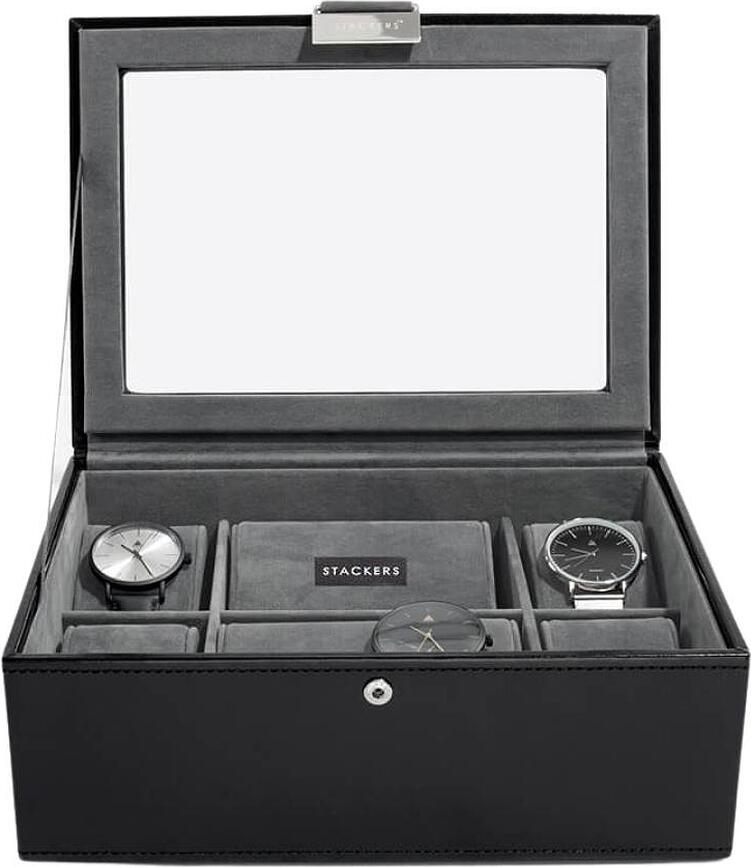 Caja para relojes con tapa de cristal Stackers