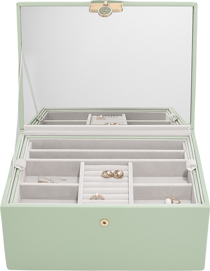Casetă pentru bijuterii Stackers Luxury classic verde de salvie