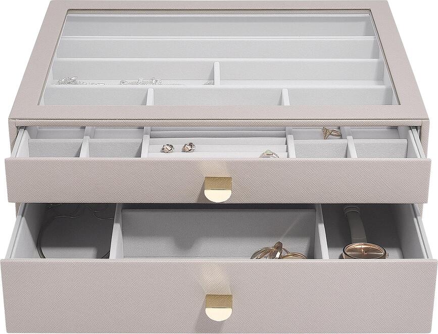 Casetă pentru bijuterii Stackers supersize taupe cu 2 sertare