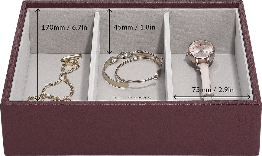 Classic Stackers Kutija za Nakit trostruka bordo