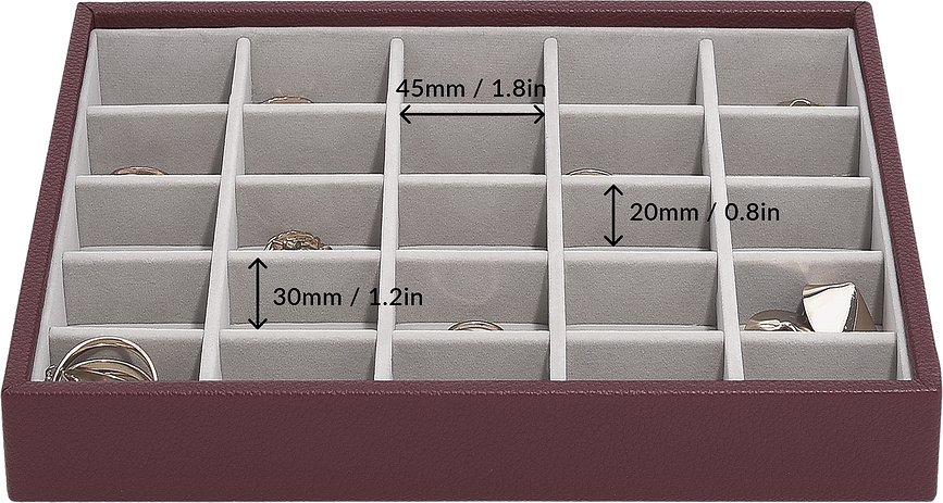 Classic Stackers Kutija za nakit s 25 pretinaca bordo