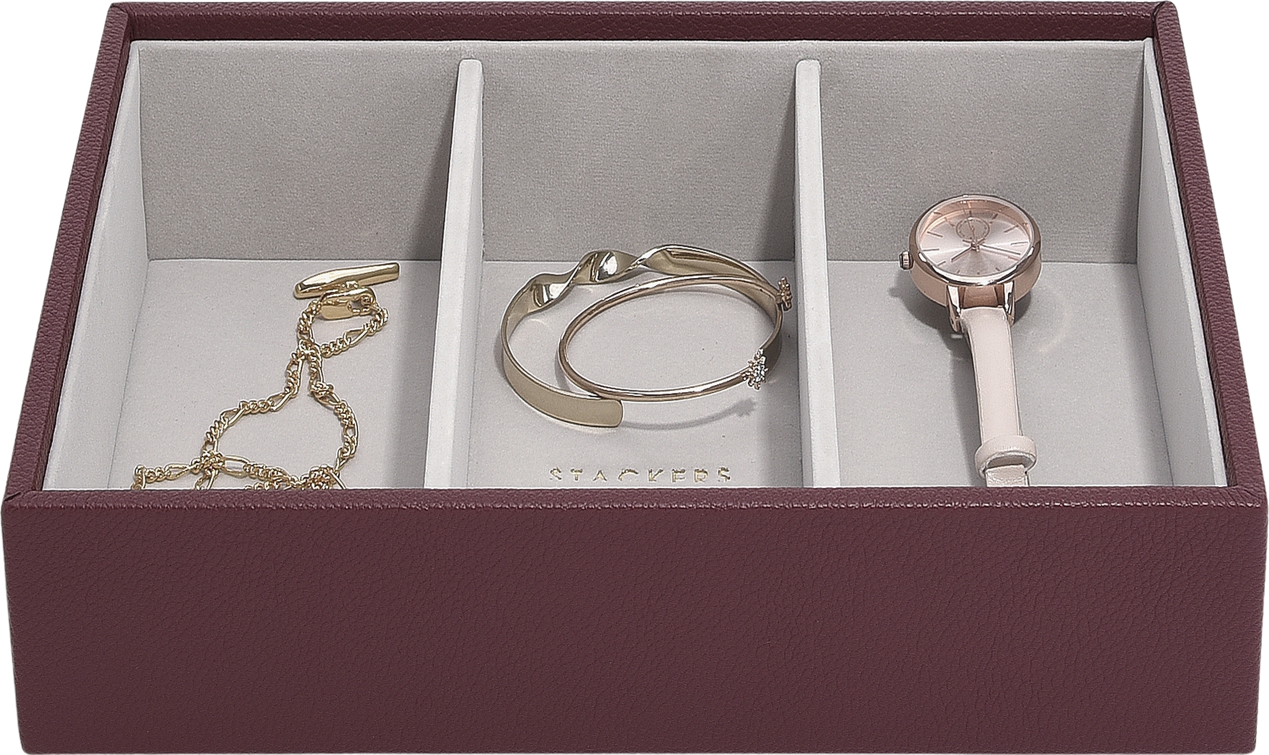 Classic Stackers Schmuckkästchen 3-fächrig, bordeauxrot