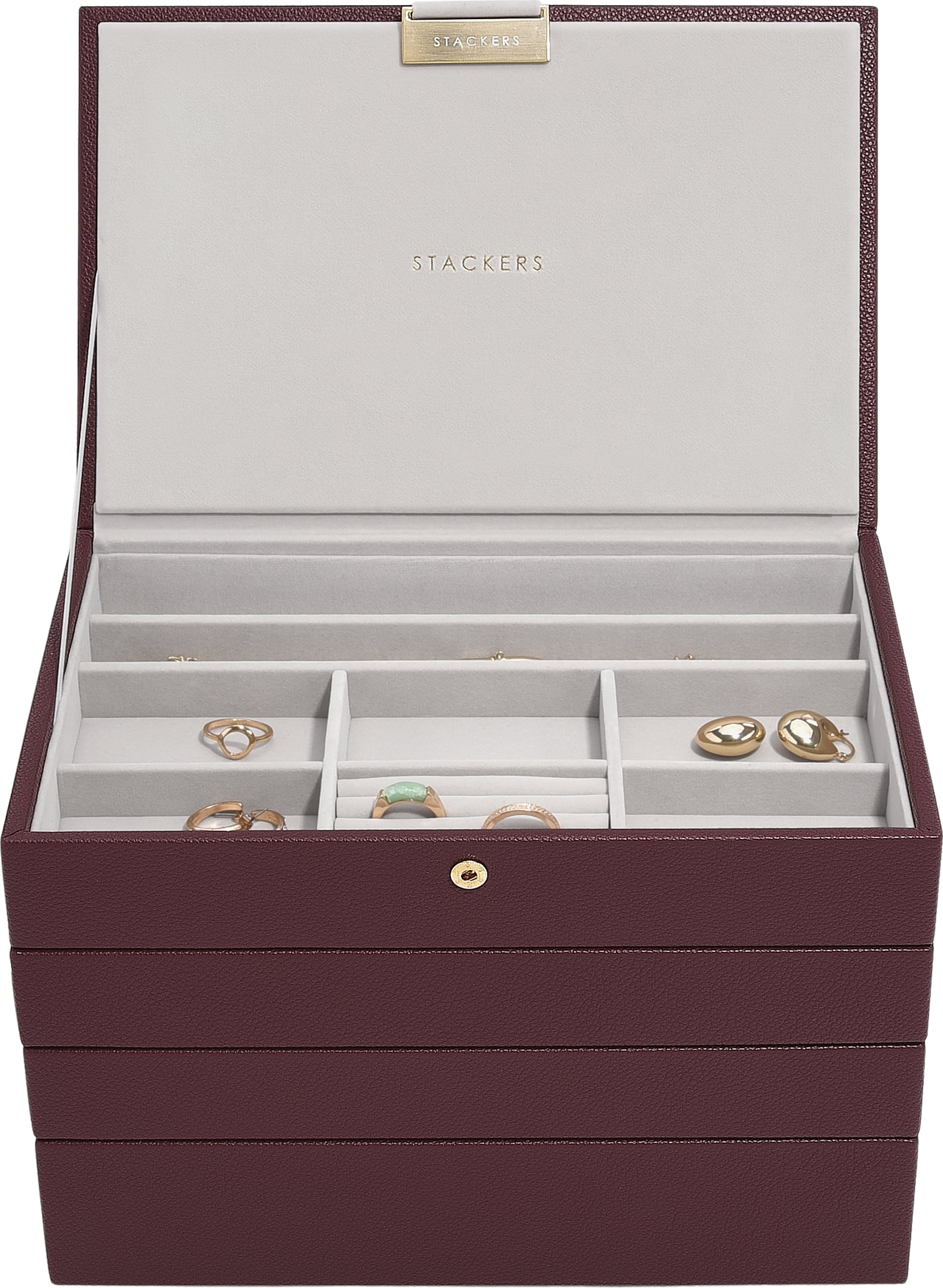 Classic Stackers Schmuckkästchen 4-lagig, bordeauxrot
