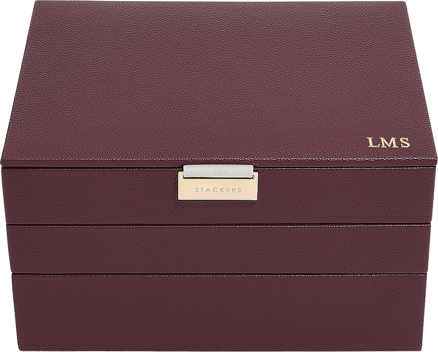 Classic Stackers Škatla za nakit trojna, bordo