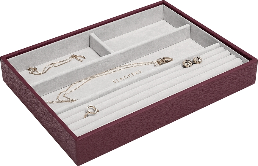 Classic Stackers Škatla za nakit s 4 predelki, bordo