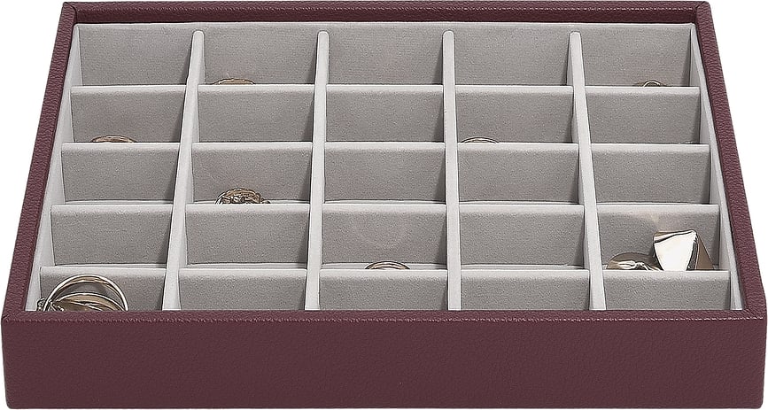 Classic Stackers Škatla za nakit z 25 predelki, bordo