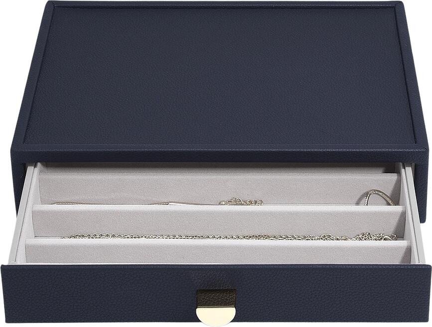 Cofanetto per collane Stackers Pebble classic blu con cassetto