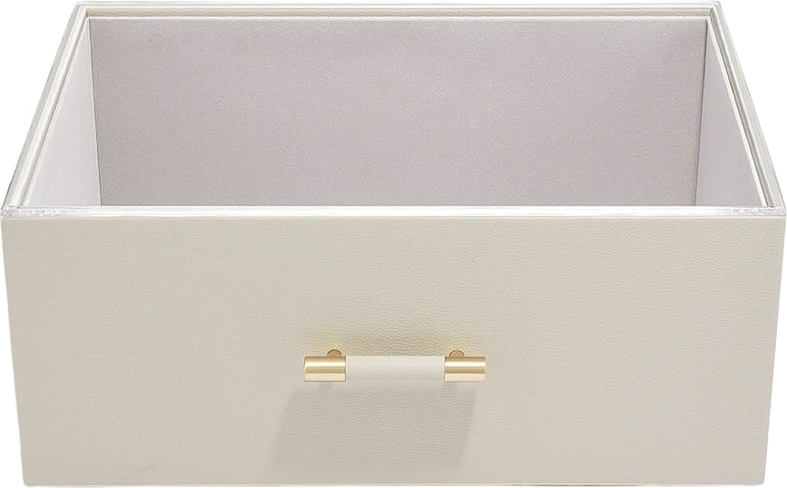 Cutie pentru depozitare Stackers Handled Pebble supersize bej deschis cu capac acrilic