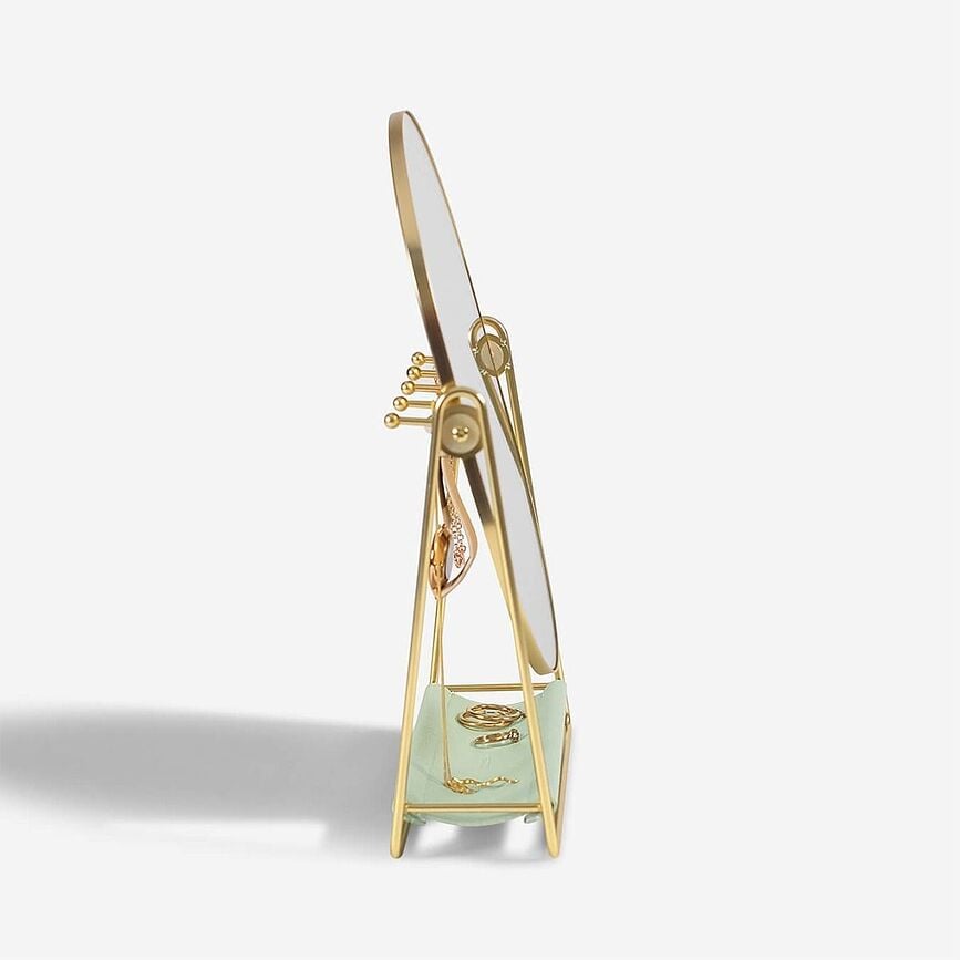 Espejo con organizador de joyas Stackers, oro rosa