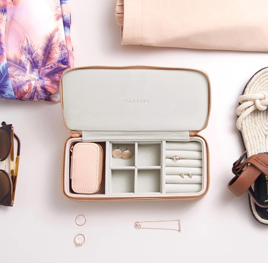 Joyero de viaje Travel Large Stackers, beige claro