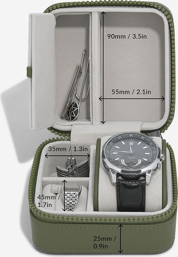 Estuche de viaje para joyas y reloj Stackers Canvas, naranja