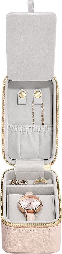 Estuche de viaje para joyas y reloj Stackers, gris piedra