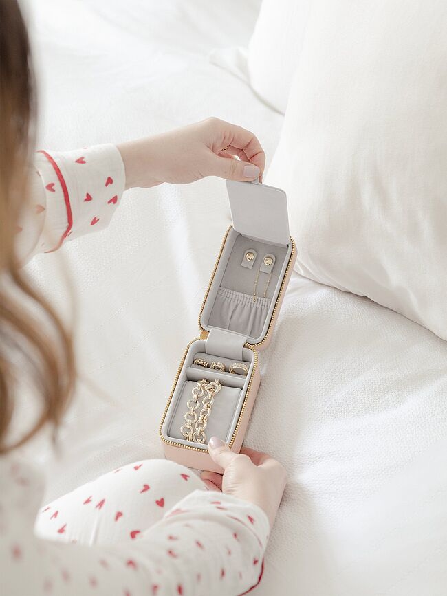 Estuche de viaje para joyas y reloj Stackers, gris piedra