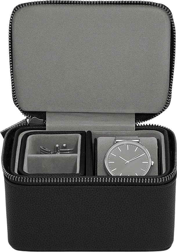 Estuche de viaje para relojes y gemelos Stackers, negro