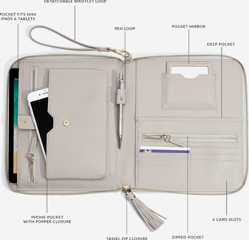 Estuche Organizador para documentos y teléfono Stackers, negro