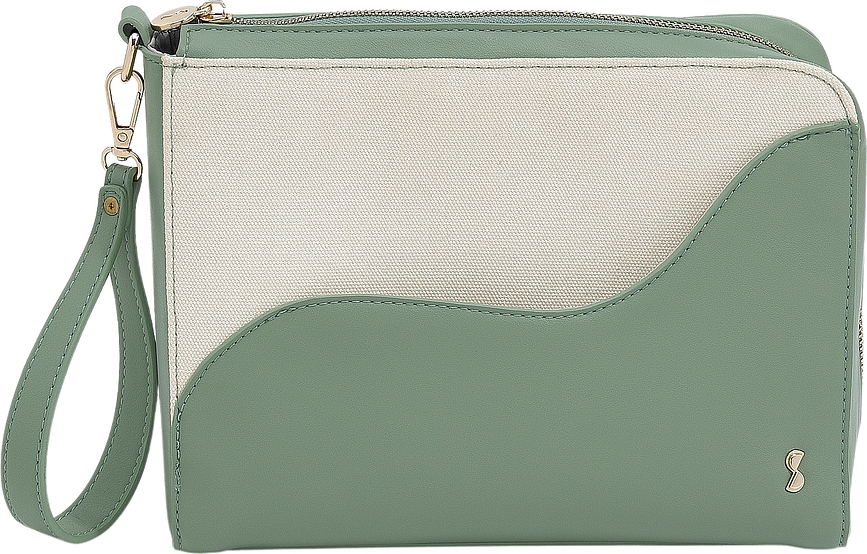 Neceseres con espejo Stackers Wave, crema y albaricoque