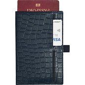 Etui na paszport i karty Stackers Croc niebieskie