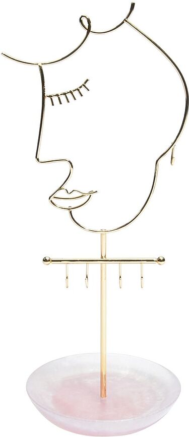 Face Porte-bijoux, en quartz rose