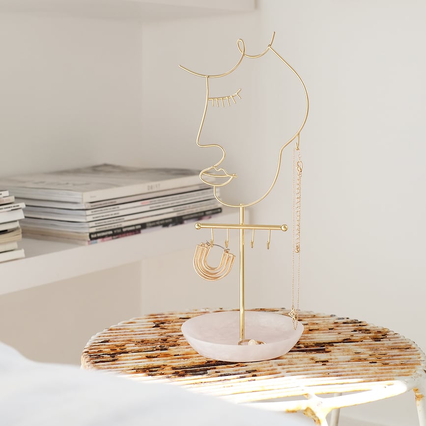 Face Stalak za nakit ružičasti kvarc