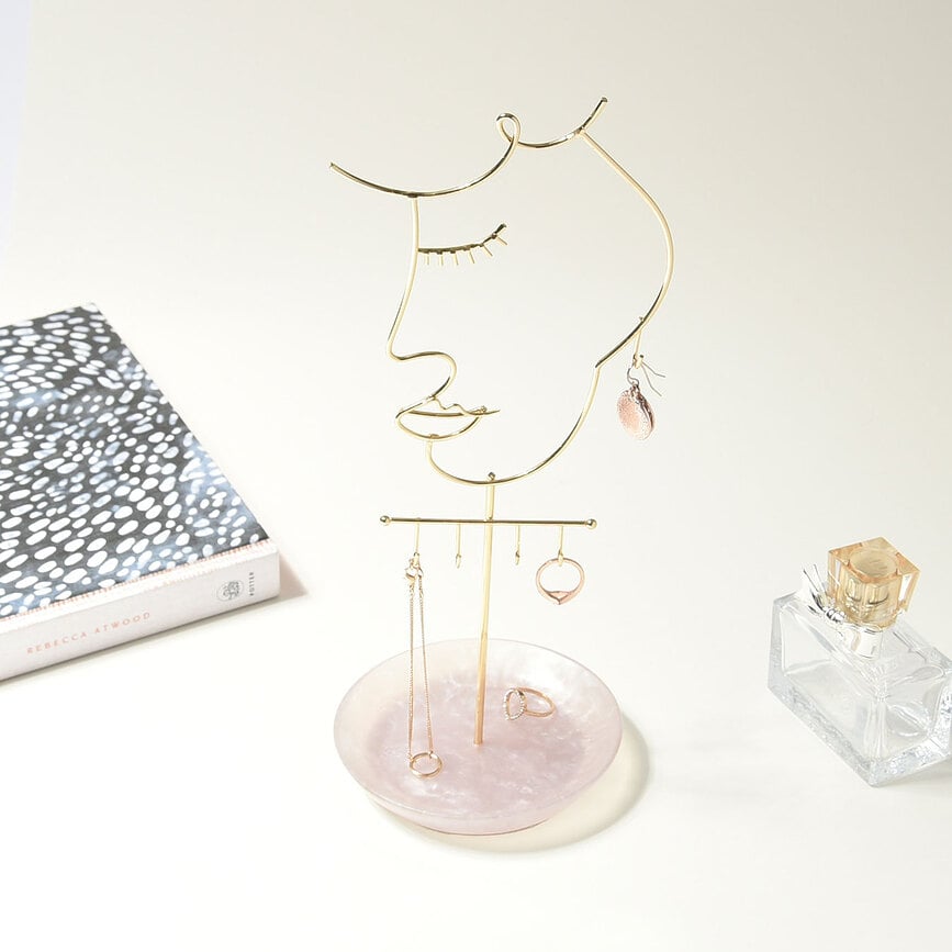 Face Stalak za nakit ružičasti kvarc