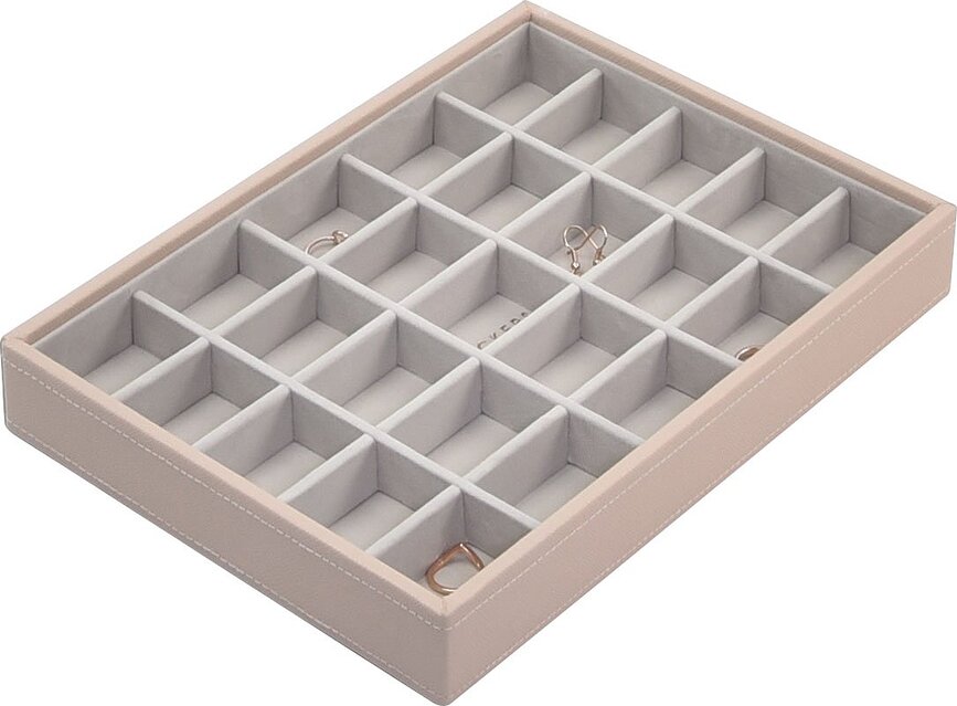 Joyero clásico Stackers, 25 compartimentos, rosa claro