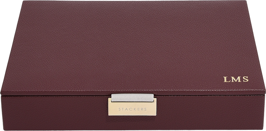 Joyero Classic Stackers, burdeos, con tapa
